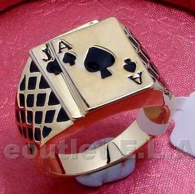 BLACK JACK ENAMEL MENS BAND RING-size12